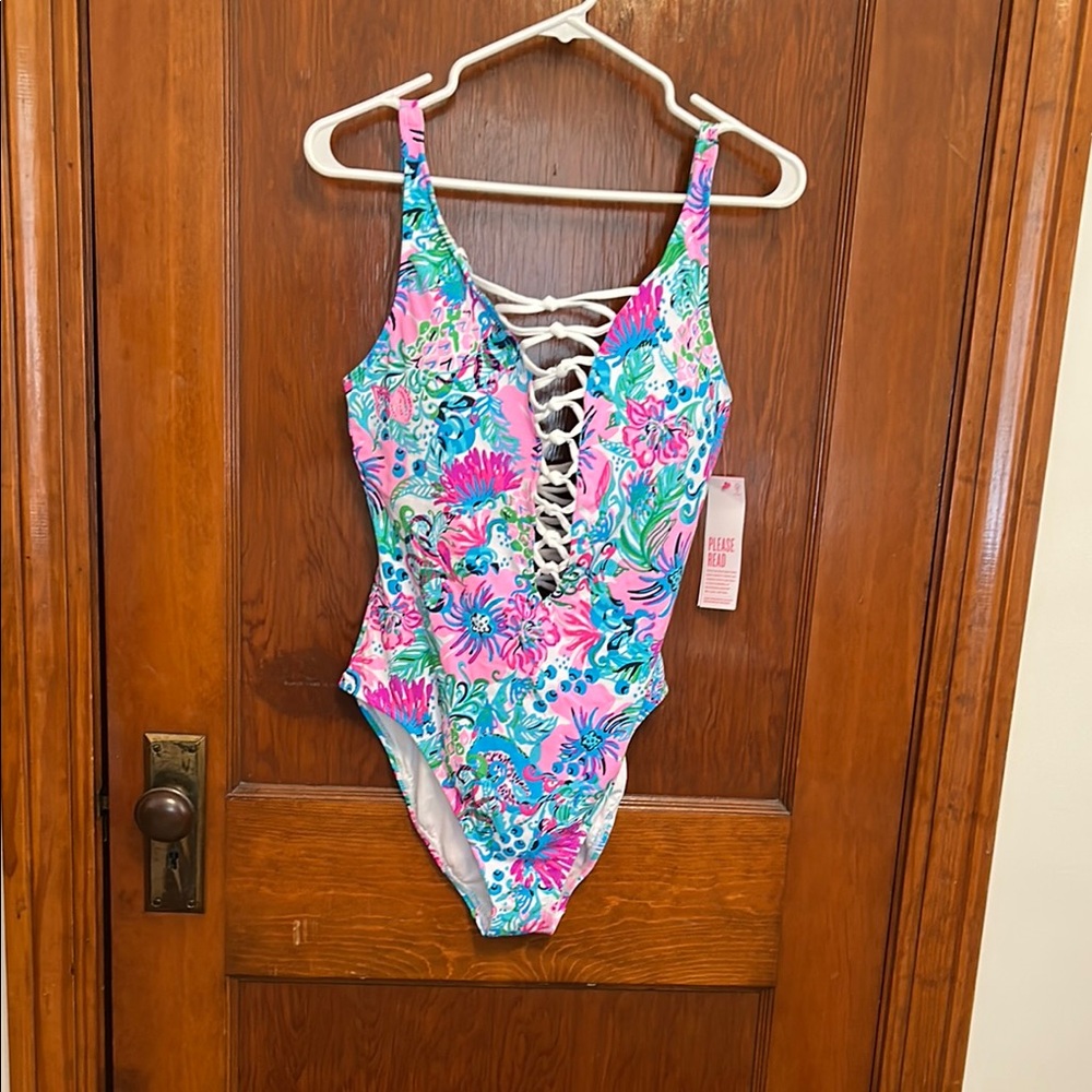 Lilly Pulitzer Pink and Blue One Piece Swimsuit